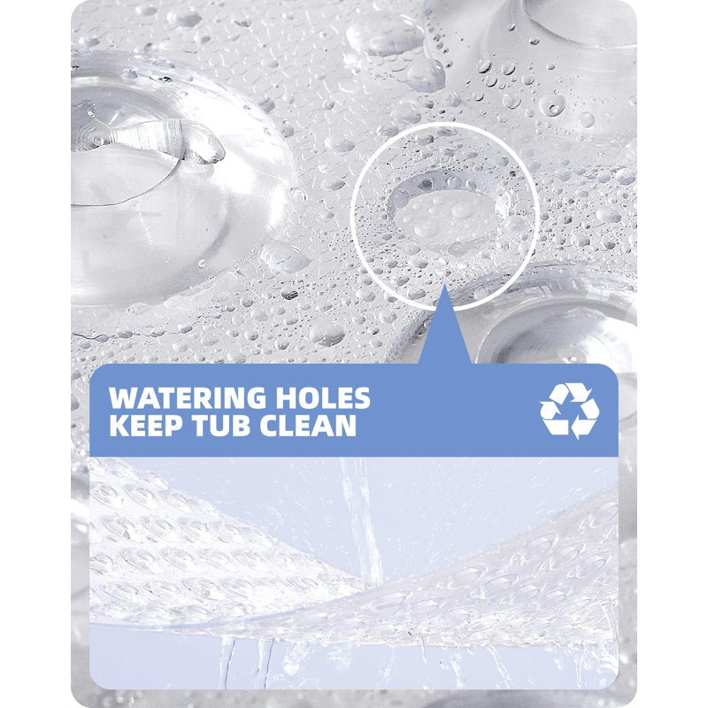 Delapaz Plastic / Acrylic Non-Slip Shower Mat, Clear