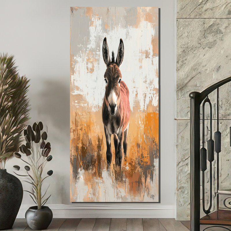 «Dolph Minimalims Donkey Portrait Guardian of the Hills», art mural sur toile, H 60 po x l 28 po, Toile tendue
