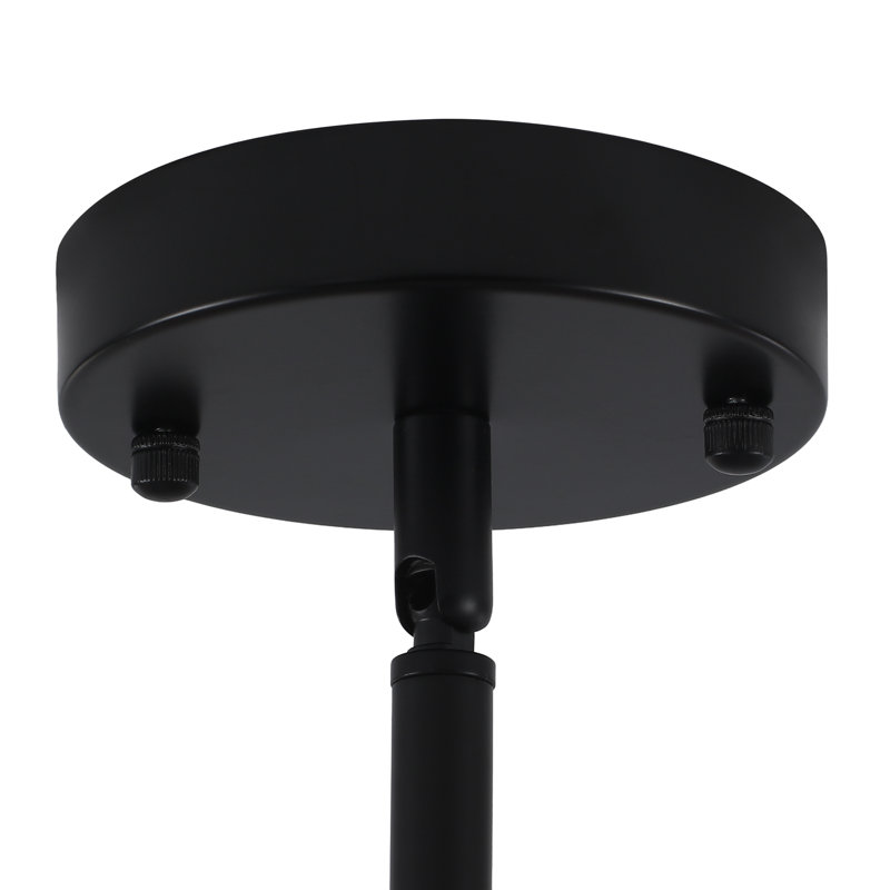 Plafonnier rond 3 lumières à 2 niveaux avec abat-jour cylindrique à 3 niveaux à 2 niveaux et 3 niveaux, Noir mat