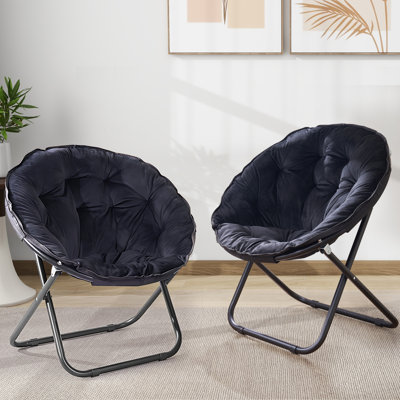 Ensemble de 2 chaises pliantes en fausse fourrure Sima