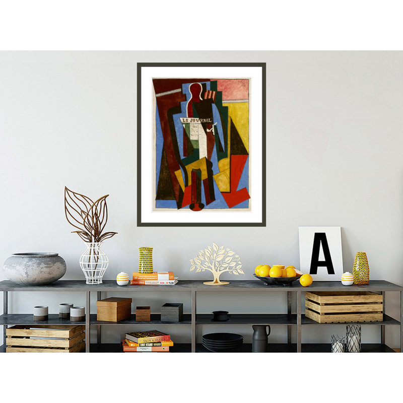 «Sived Man with Pipe» par Pablo Picasso, impression giclée sur cadre, H 41,5 po x l 32,6 po