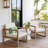Marengo Modern Rustic Deep Seating Sustainable Acacia Wood Patio Club Chair with Water-Repellent Cushions