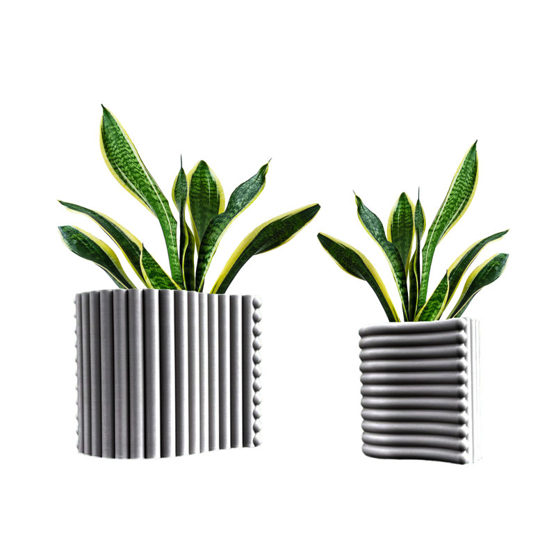 Ensemble de 2 pots de fleurs Arlo Modern Bohemian, Craie