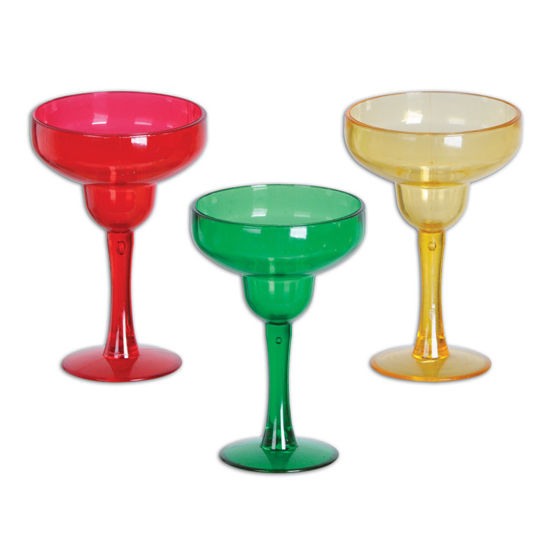 Ensemble de verre margarita en plastique 1 oz 3 pièces