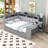 Full-Size Daybed with Built-in Storage, Desk, LED Lighting, and Charging Station-478221881