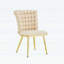 Fauteuil d'appoint ergonomique capitonné avec pieds dorés brillants-487402311