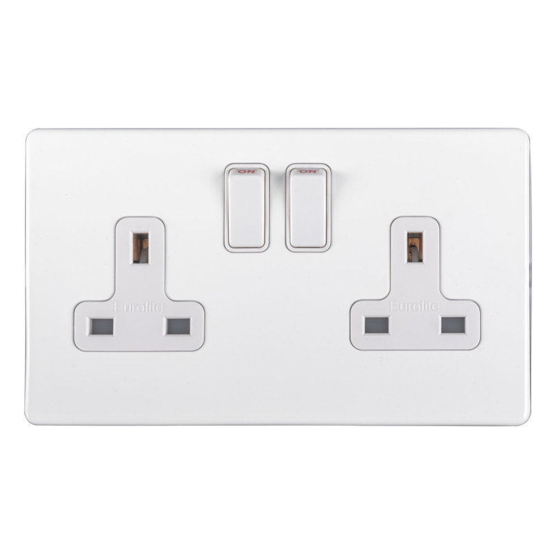 Wall Mounted Socket, Matt White