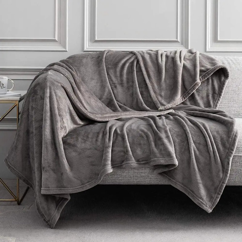 Throw Blanket, 90" W x 90" L, Gray
