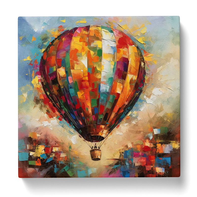 Hot Air Balloon Abstract - No Frame Print, 50cm H x 50cm W x 3cm D