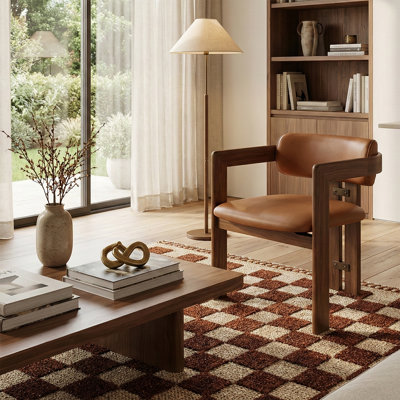 Chaise avec accoudoirs en bois massif Averna
