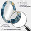 Cerulean Cubism Shapes I - Grand miroir mural ovale sur métal-1136807952