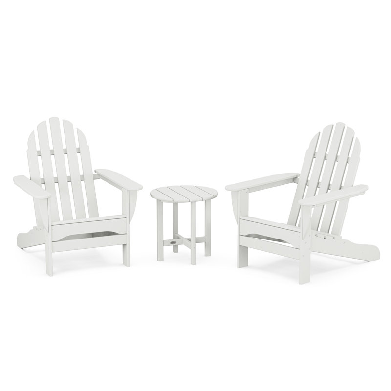 POLYWOOD Classic Adirondack 3 Piece Seating Group, White