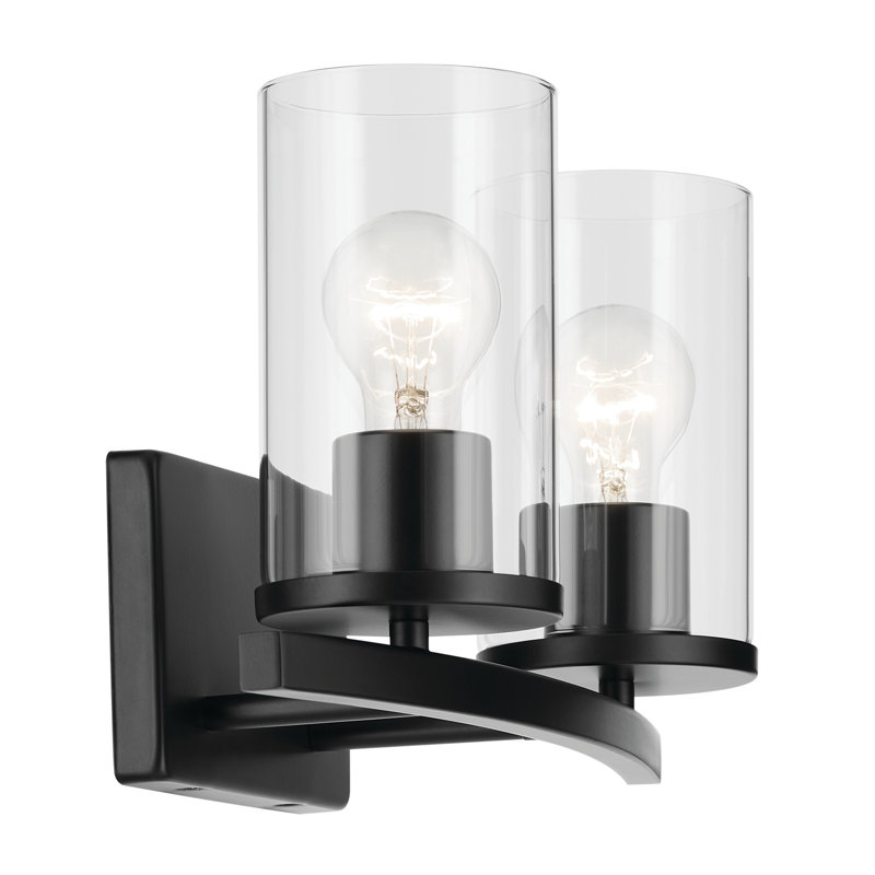 15.25" 2-Light Vanity Light, Satin Black