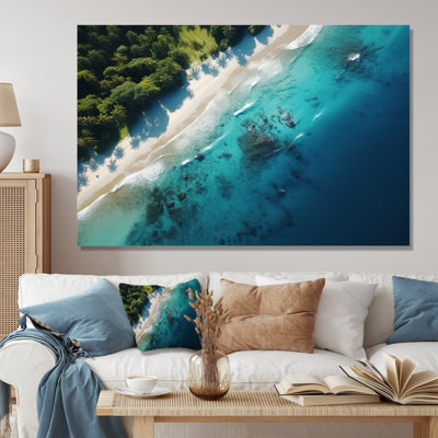 Vue aérienne de la plage relaxante III - Art mural plage
