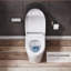 Toilette intelligente ELLAI avec fonction bidet, toilette monobloc avec chasse d'eau automatique, eau chaude, fonction de séchage à l'air, siège chauffant, veilleuse à DEL, télécommande incluse