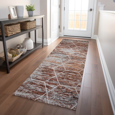 Tapis paprika Xhevrie intérieur / extérieur lavable à la machine