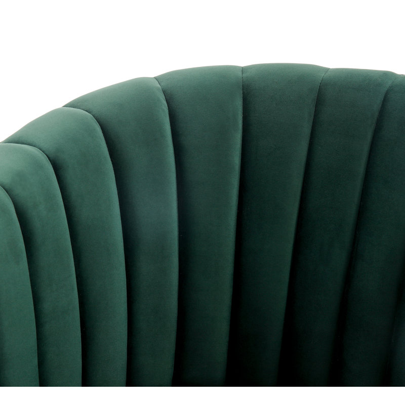 Tetrault Velvet Swivel Barrel Chair, Forest Green