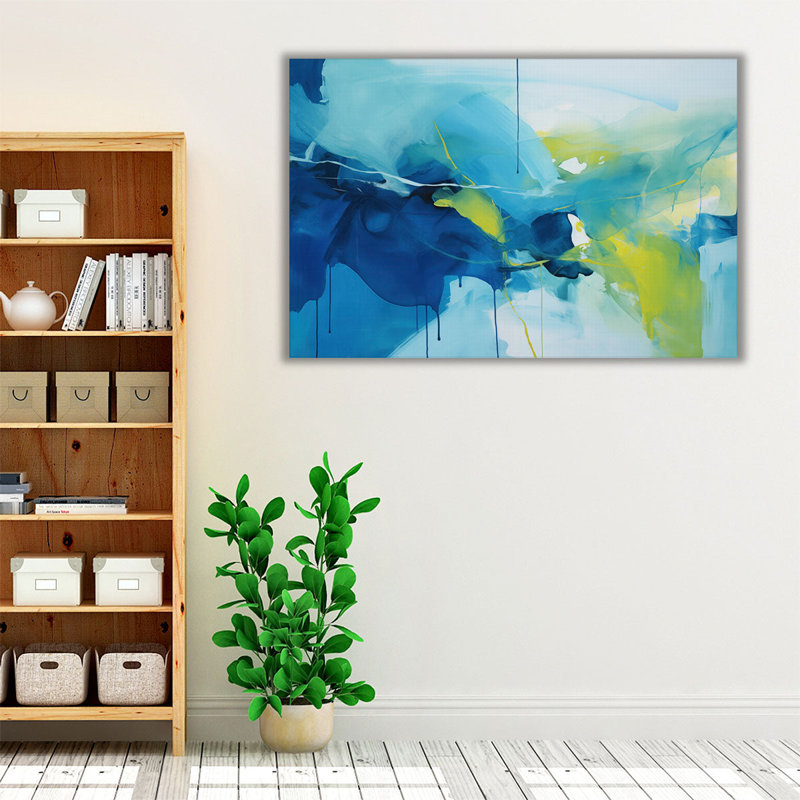 Bleu, vert, bonheur, H 20 po x l 30 po
