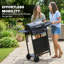Barbecue au propane noir à 2 brûleurs 18 000 BTU avec roues, grille de réchauffement et thermomètre