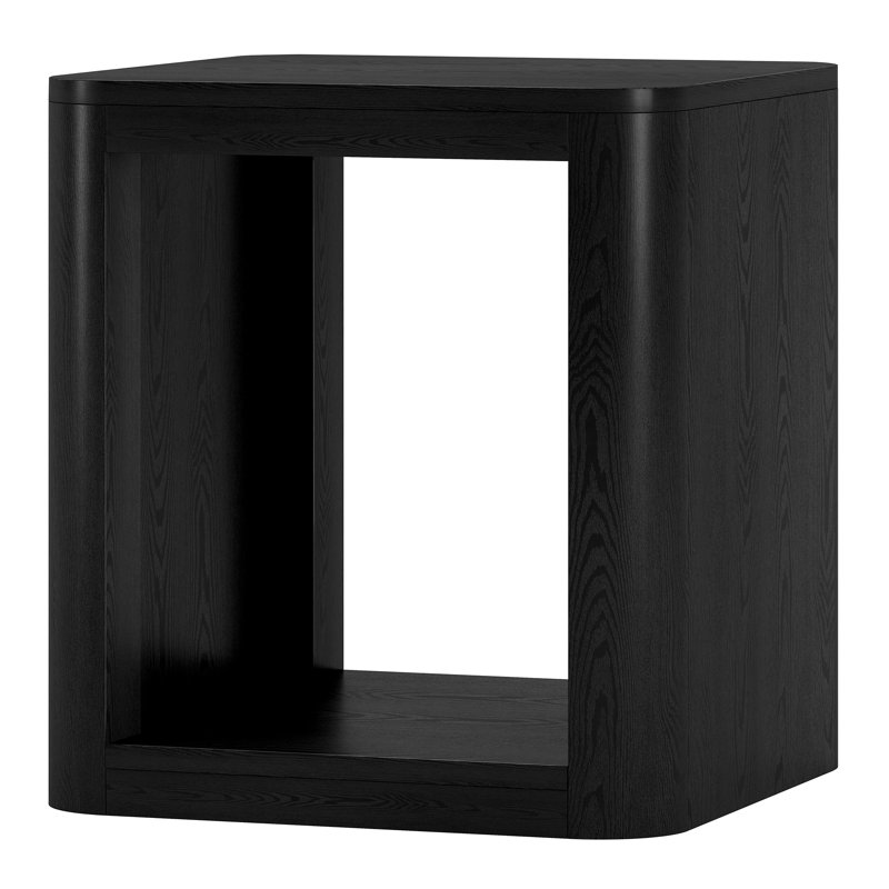 Notchietown 20" Wide Square Side Table, Black Grain