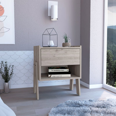 Nightstand Ferku, Open Shelf, One Drawer