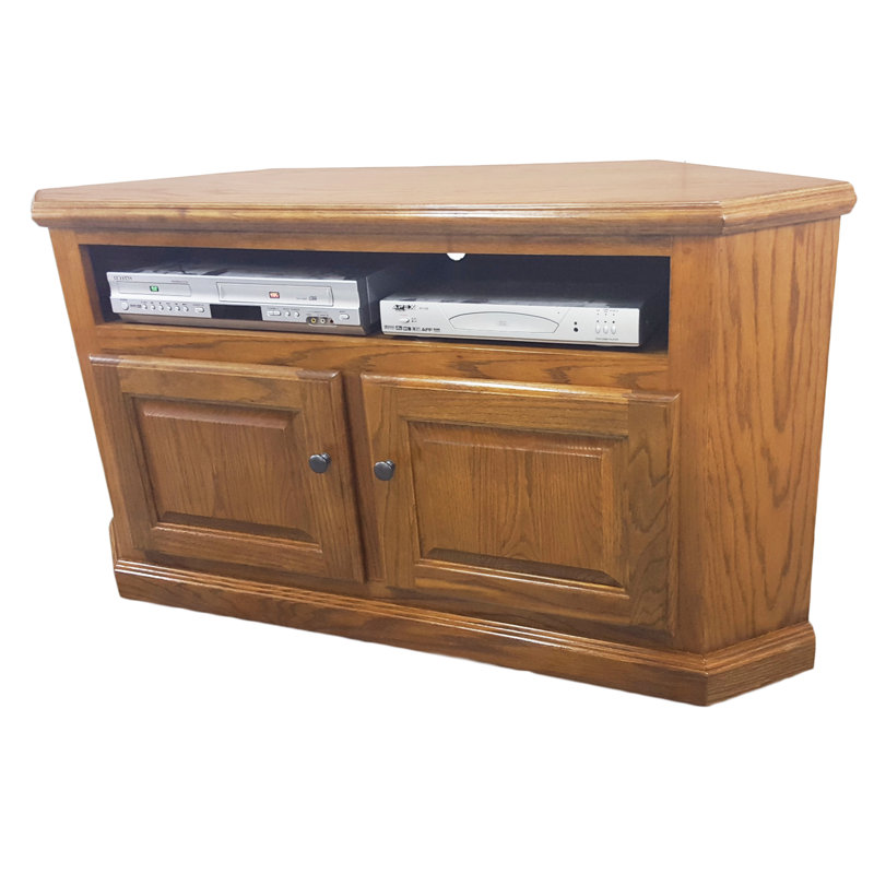 Cloninger Unfinished Corner TV Stand for TVs up to 50", Classic Bourbon