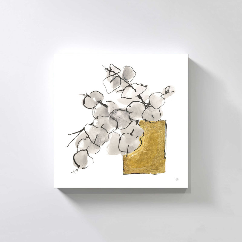 «Delicate Gilded Vase IV» par Chris Paschke, reproduction sur toile, H 18 po x l 18 po
