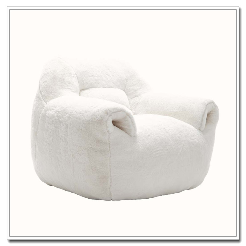 Fauteuil à billes en fausse fourrure, Blanc