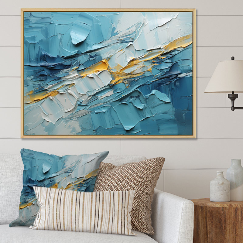 «Georgee Glacier Frozen Majesty Collage II», reproduction, H 16 po x l 32 po x P 1 po, Cadre naturel flottant