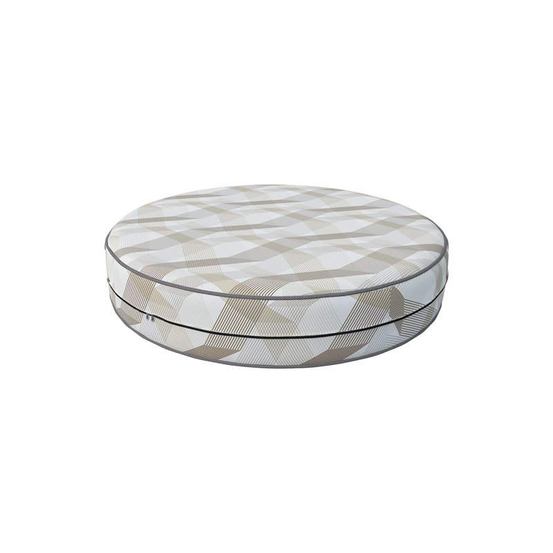Decorative Indoor Outdoor Waterproof Round Cushion Cover, Patio Bar Stool UV Resistant Seat Cover, 5'' H x 12'' W