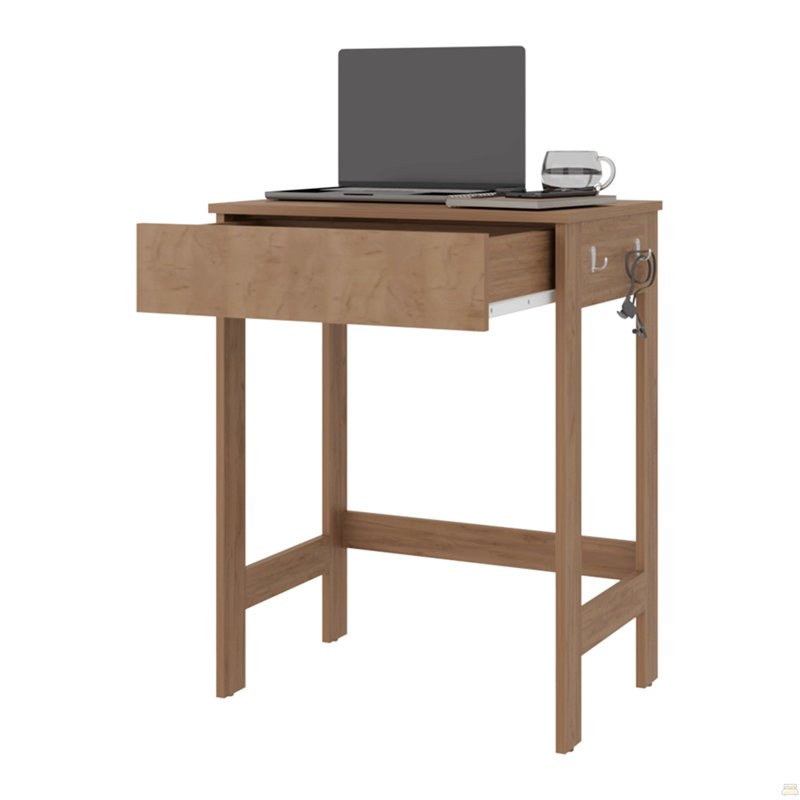 Bureau Lebam, bureau à domicile moderne avec tiroir pour le salon
