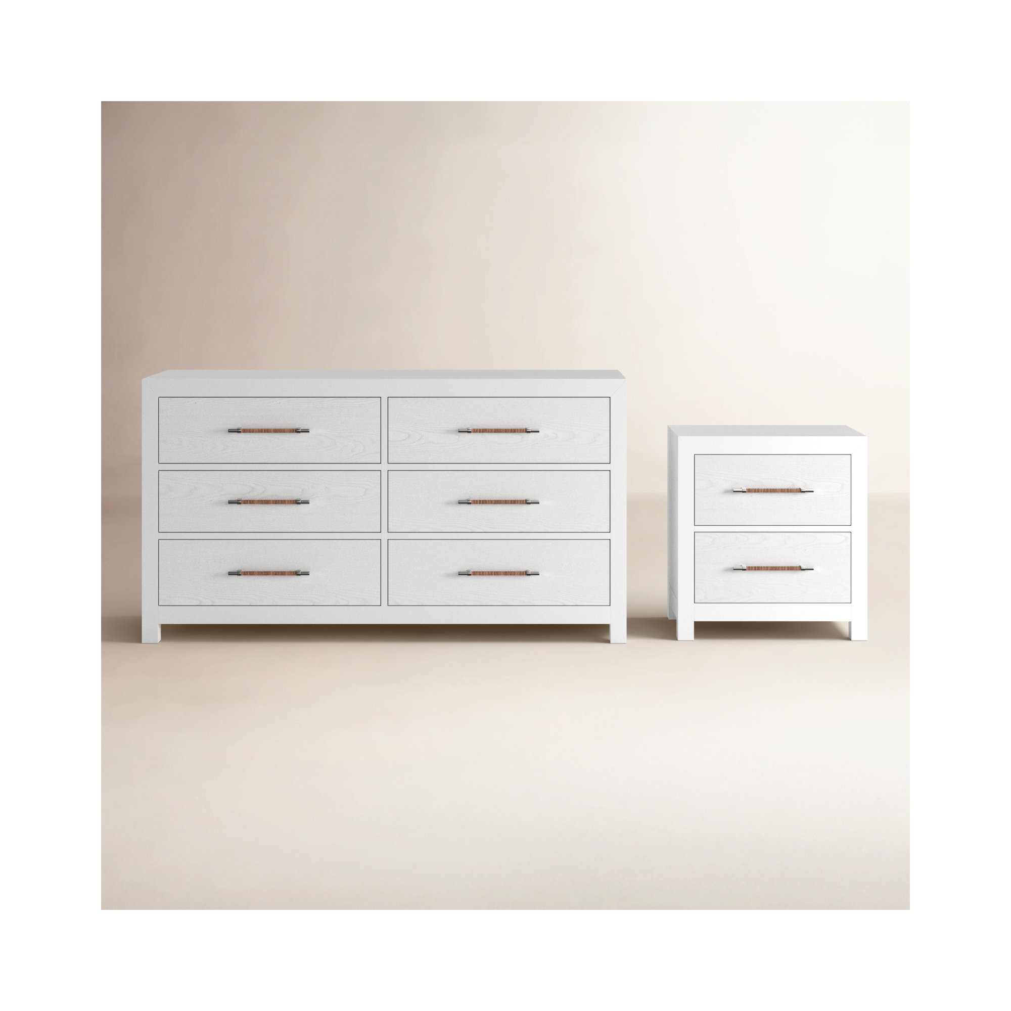 Lana Bedroom Dresser And Nightstand Set, White