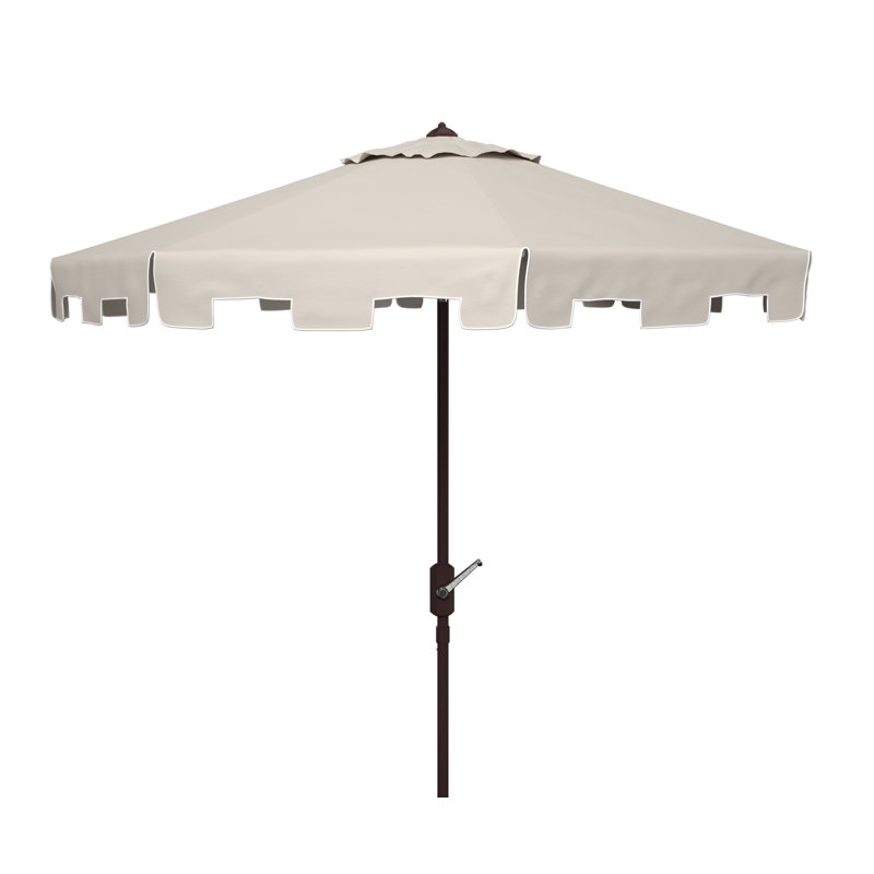 Parasol du marché Coramae, l 130 po x P 130 po, Brun, Beige / Blanc