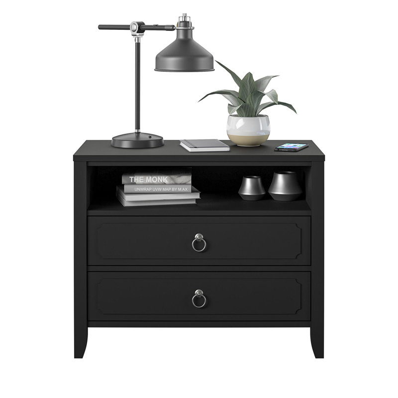 Her Majesty 2 - Drawer Nightstand, Black