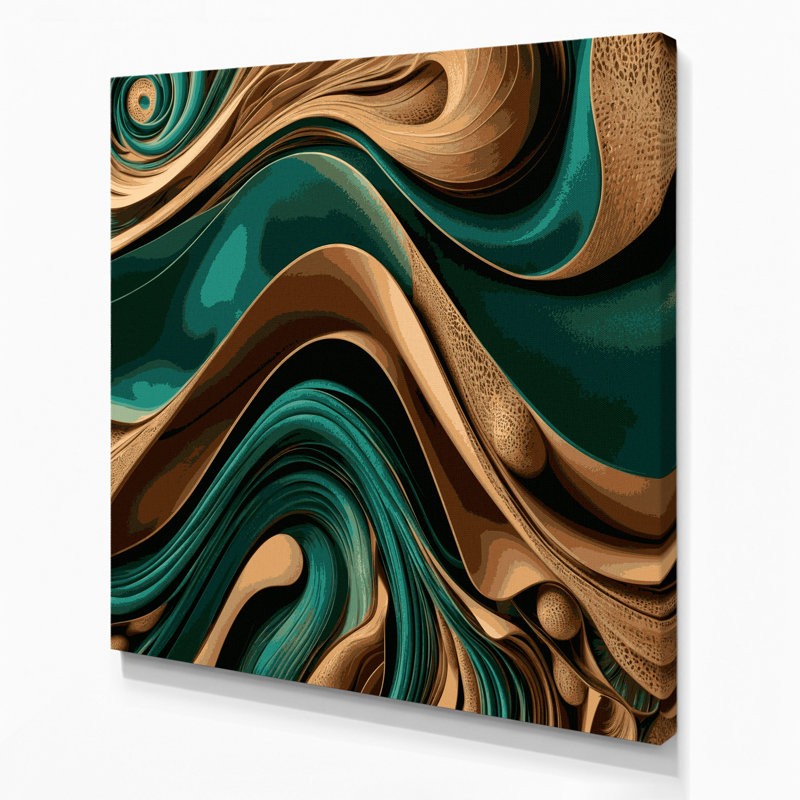 Art mural sur toile Biomorphic Abstraction 29, H 16 po x l 16 po
