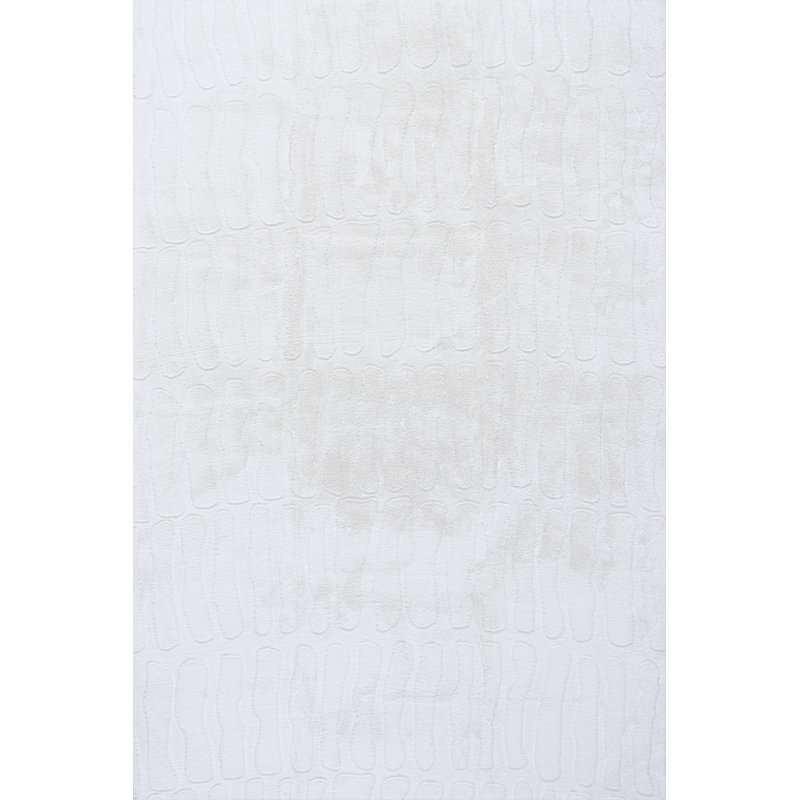 Tavina Solid Cloud Washable Area Rug, Rectangle 6' x 9', White