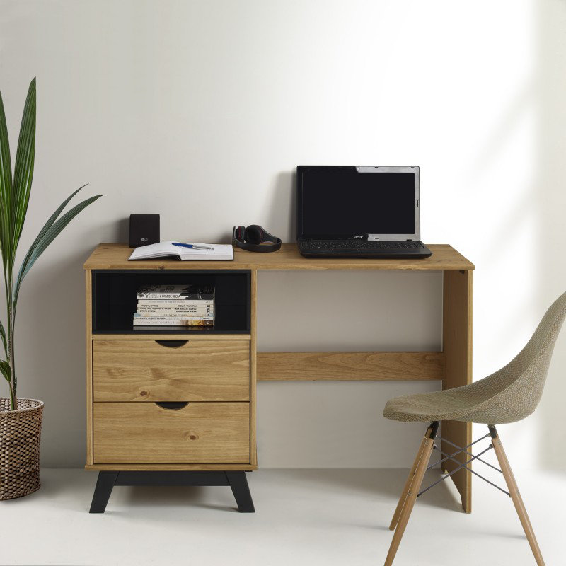 Akshara Solid Wood Top Writing Desk, Brown