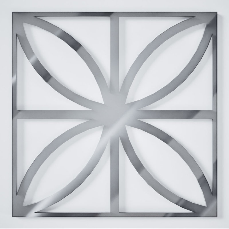 Miroir argenté Swansea, 7.38' H X 7.375' W X 0.125' D, Argent argent
