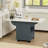 Wood Folding Dining Table with Wheels and Storage Rack