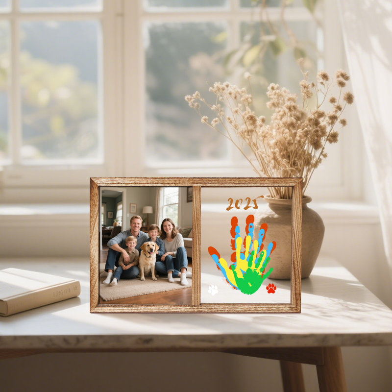 Cadre photo pour la famille, cadre photo artisanal en bois, cadeau pour la famille