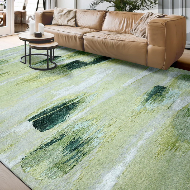 Handmade Wool Abstract Area Rug, Rectangle 10' x 14'