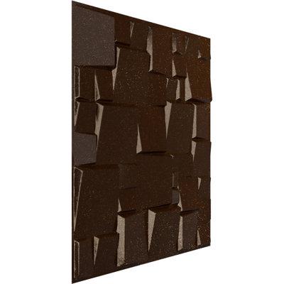 Panneau mural décoratif 3D carré moderne EnduraWall l 19 5/8 po x H 19 5/8 po, brun mystique métallique texturé (couvre 2,67 pieds carrés)