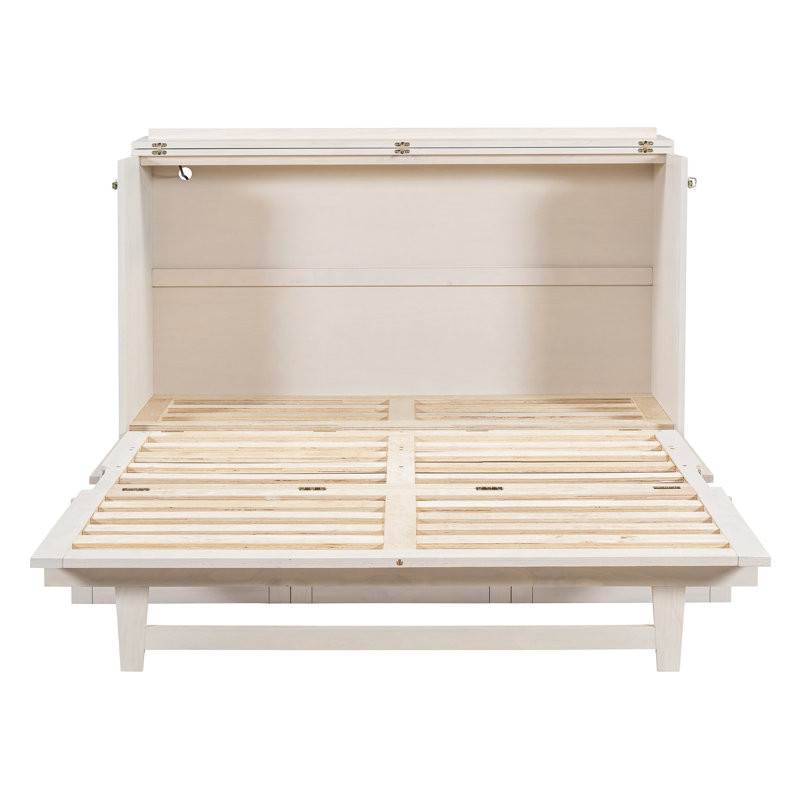 Queen Size Murphy Bed With Large Drawers And Premium Mattress, Ideal For Comfortable Sleep And Space-Saving Solution.