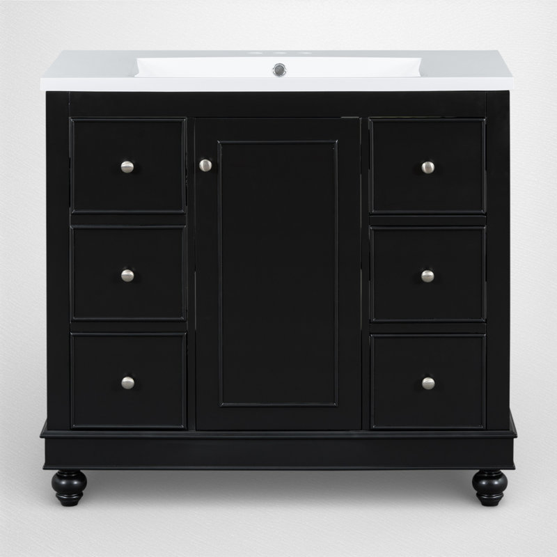 Debie 36" Single Bathroom Vanity Set, Black