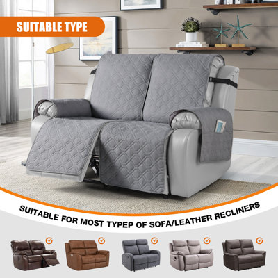 Chemika Adamstown 2 Seat Waterproof Recliner Couch Covers, Sofa Covers Non-SlipWith Elastic Straps Pocket For Dogs, Pets