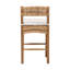 Tabouret de bar en jonc de mer tressé et bois d'acajou Bali & Pari Robinette