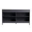 Meuble-lavabo autoportant de 60 po avec lavabo double en résine et 4 portes d'armoire à fermeture en douceur (KD-Packing) -W999S00298