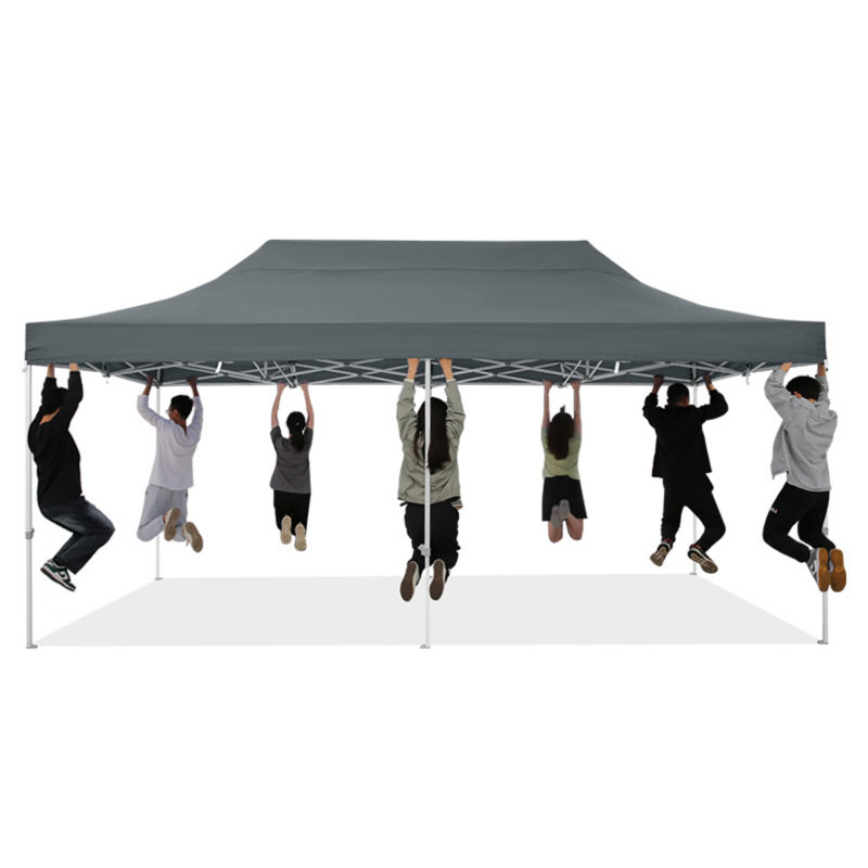 10'Wx20'D Heavy Duty Canopy Tent, Pop up Gazebo with Netting Screened, Gray
