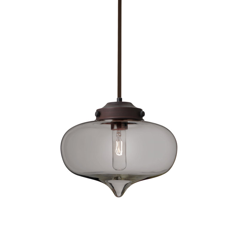 Luminaire suspendu 1 lumières scolaire single Sperling, Bronze, Fumée