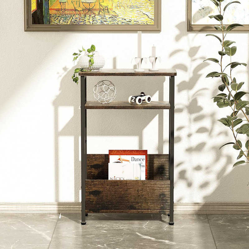 Table d'appoint étroite 7,1 po pour petits espaces, petite table de bout à 3 niveaux ...